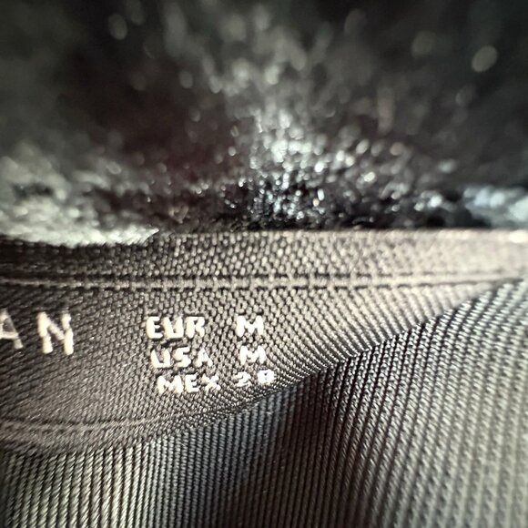 ZARA WOMAN Dress Size M Dark Green Velvet V-neck Oversized Minimalist A-line - Picture 9 of 10